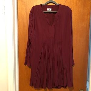 Long Sleeve Burgundy Dress